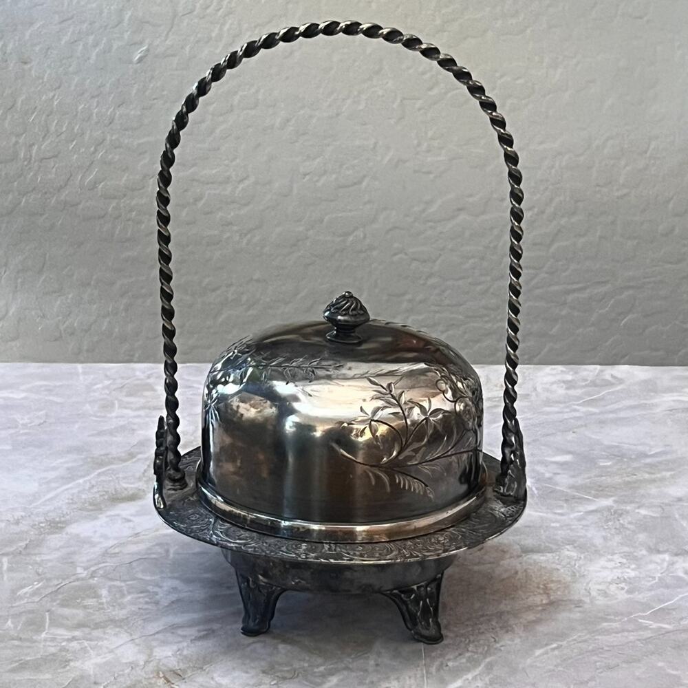 James W. Tufts Boston Quadruple Silver-Plated Dome Butter Dish